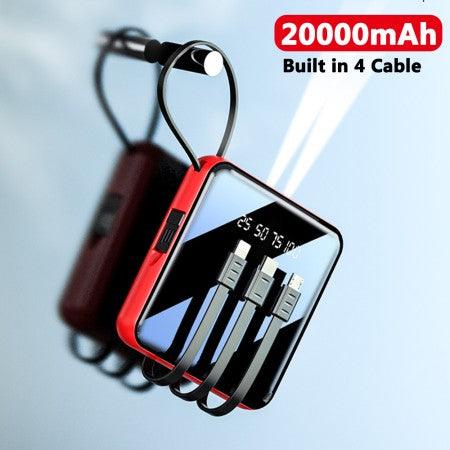 20000 MAH Powerbank with LED Display and All in One Cable set - HT Bazar