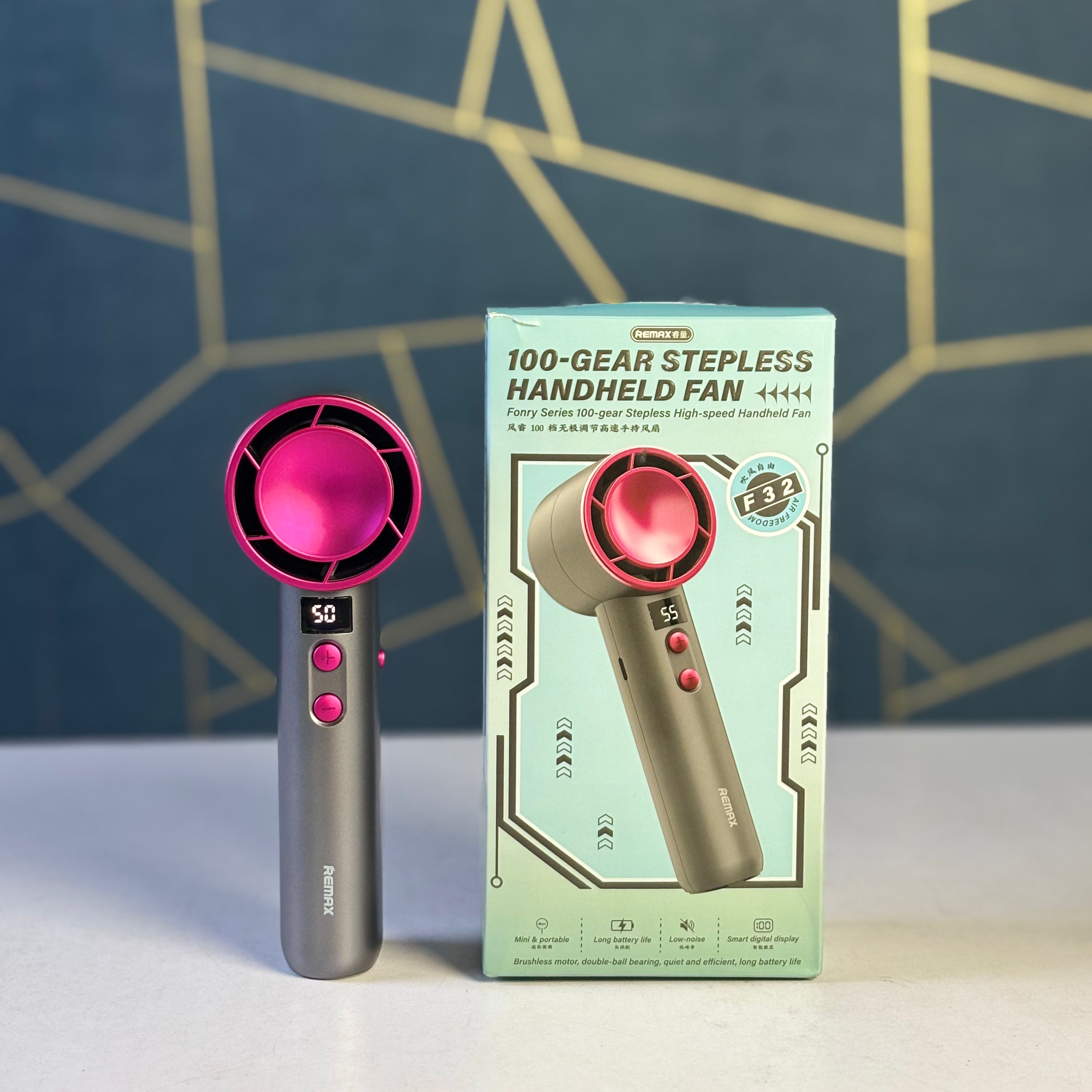 100-GEAR STEPLESS HANDHELD FAN -Remax F32