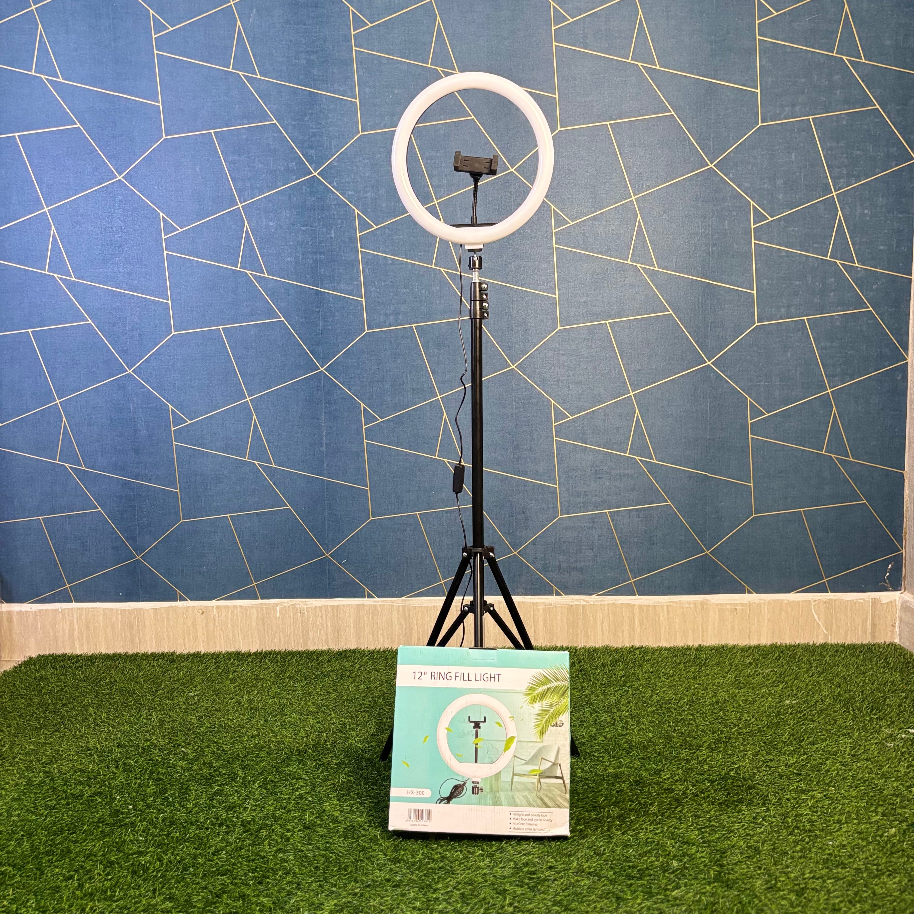 12" RING LIGHT with Tripod Stand & Dual Phone Holder – HX300