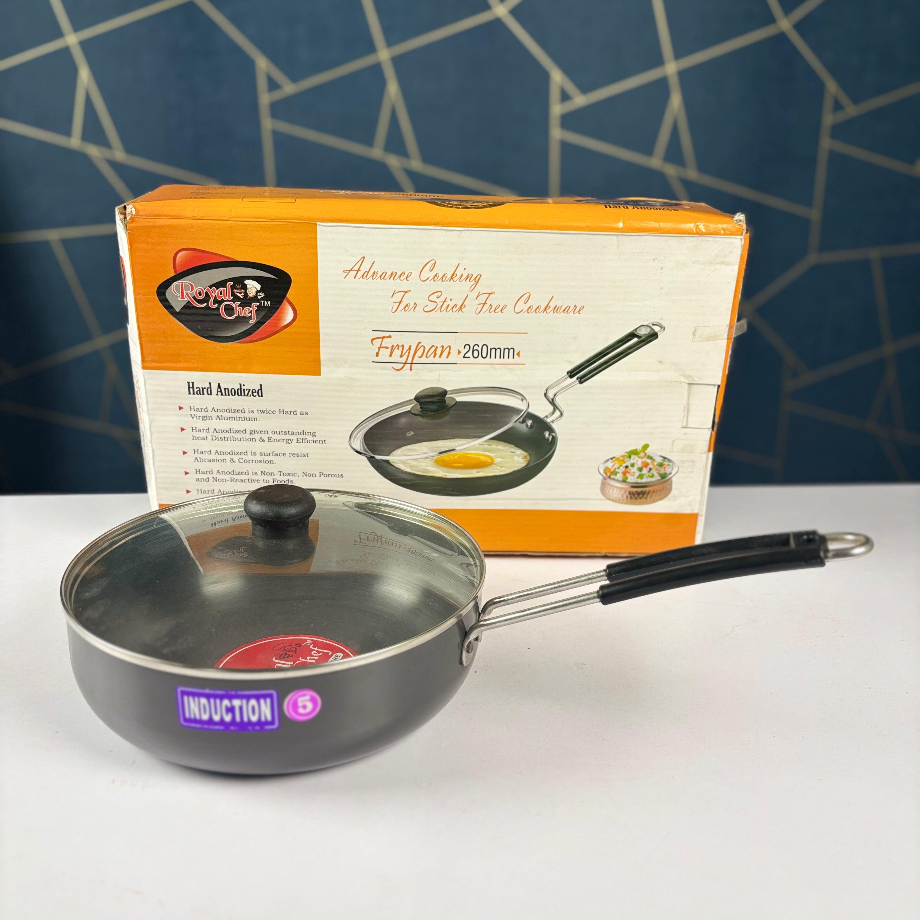 Royal Chef Hard Anodized Frypan with Lid 260MM