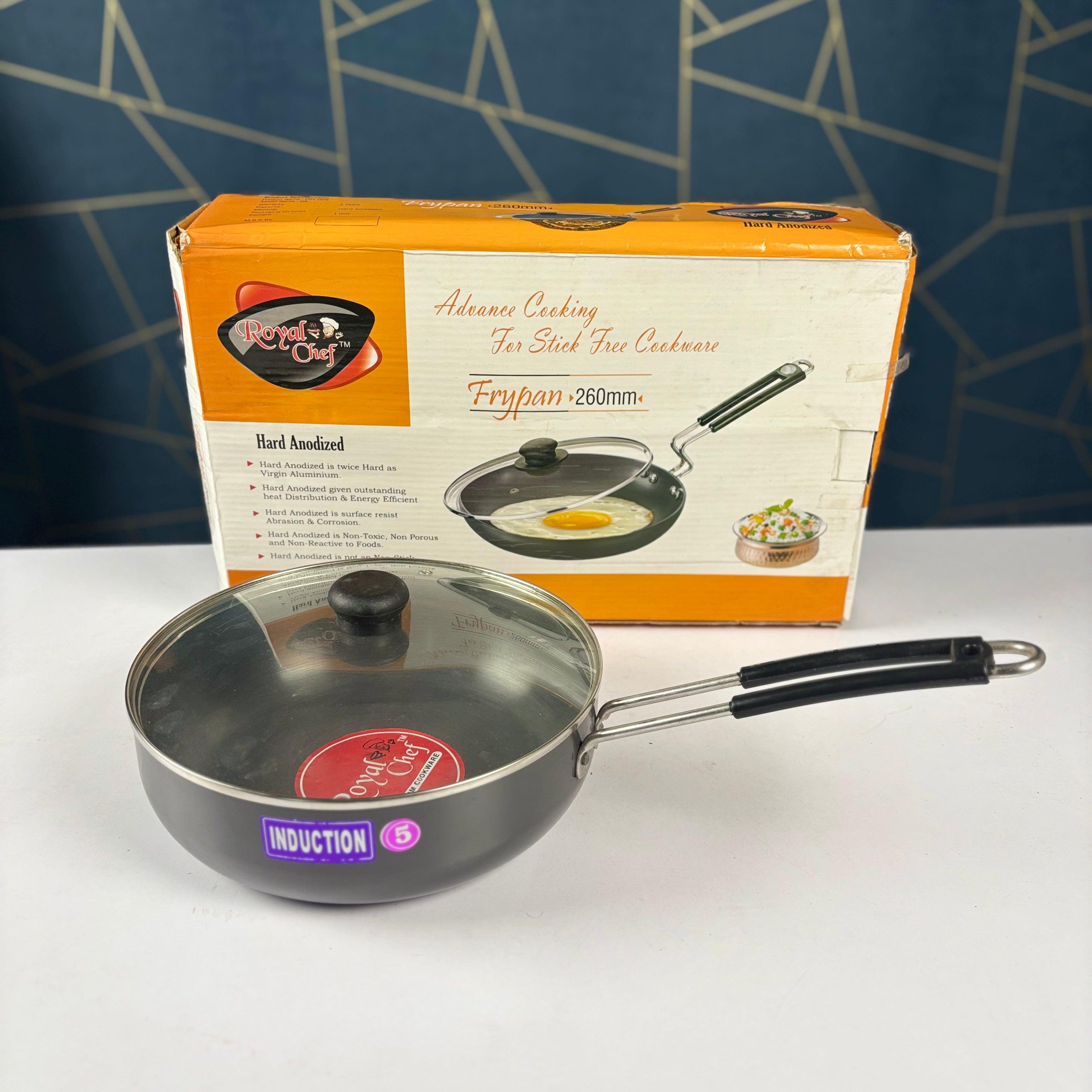Royal Chef Hard Anodized Frypan with Lid 260MM