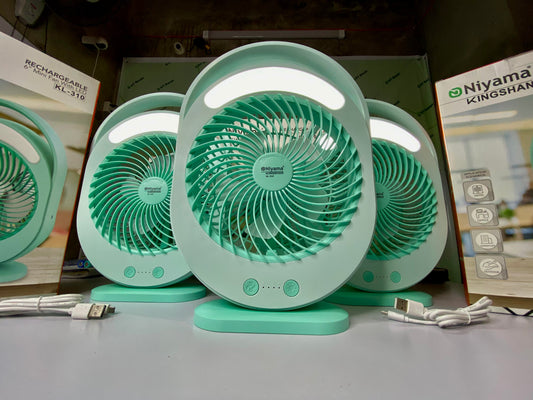 Rechargeable 6" Mini Fan With LED