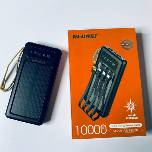 🌞 Solar Power Bank! Charge up to 5 devices at once. 10000mAh