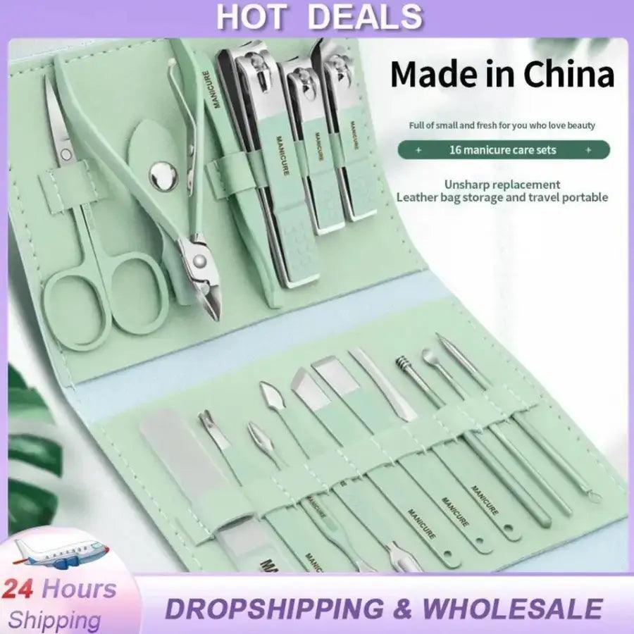 Stainless Steel Nail Cutter Tool Set 16pcs/set - HT Bazar