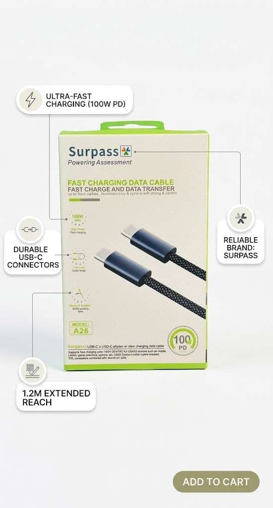Surpass PD 100W High-Speed Data & Charging Cable