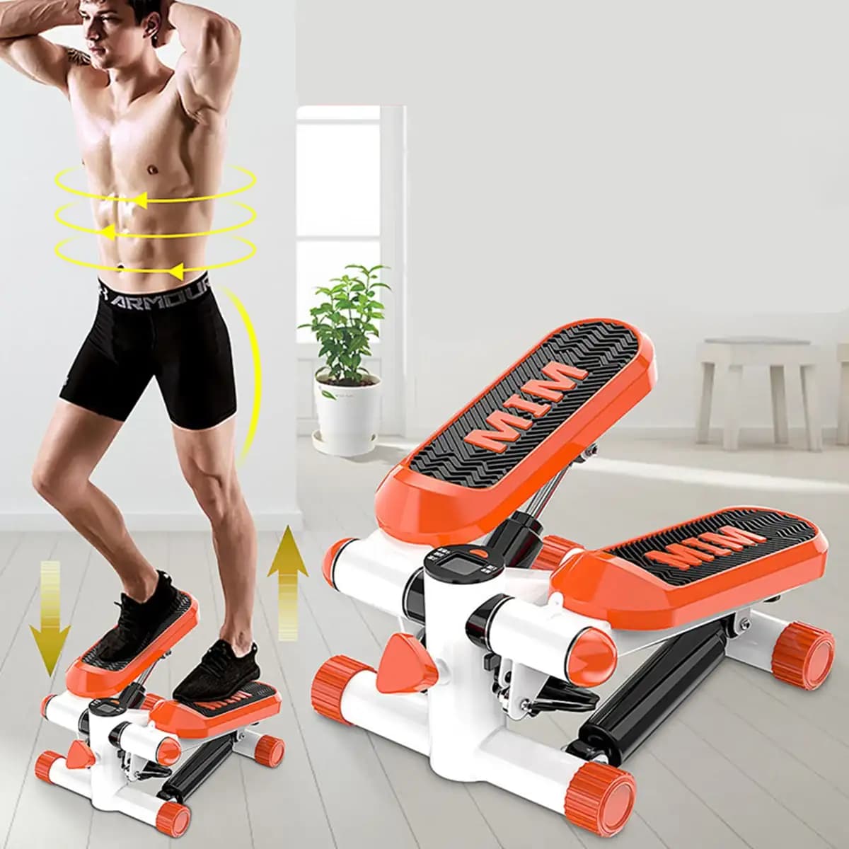 Mini Stepper Exercise Machine with Resistance Bands