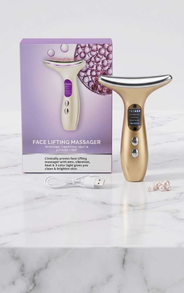 Face Lifting Massager – EMS, Vibration, Heat & 3-Color Light