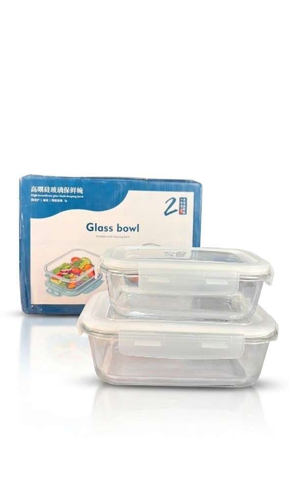 Borosilicate Glass Preservation Bowl – 2 Pcs Set