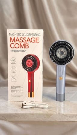 Magnetic Oil Dispensing Scalp Massage Comb with Red Light Therapy – XC-901