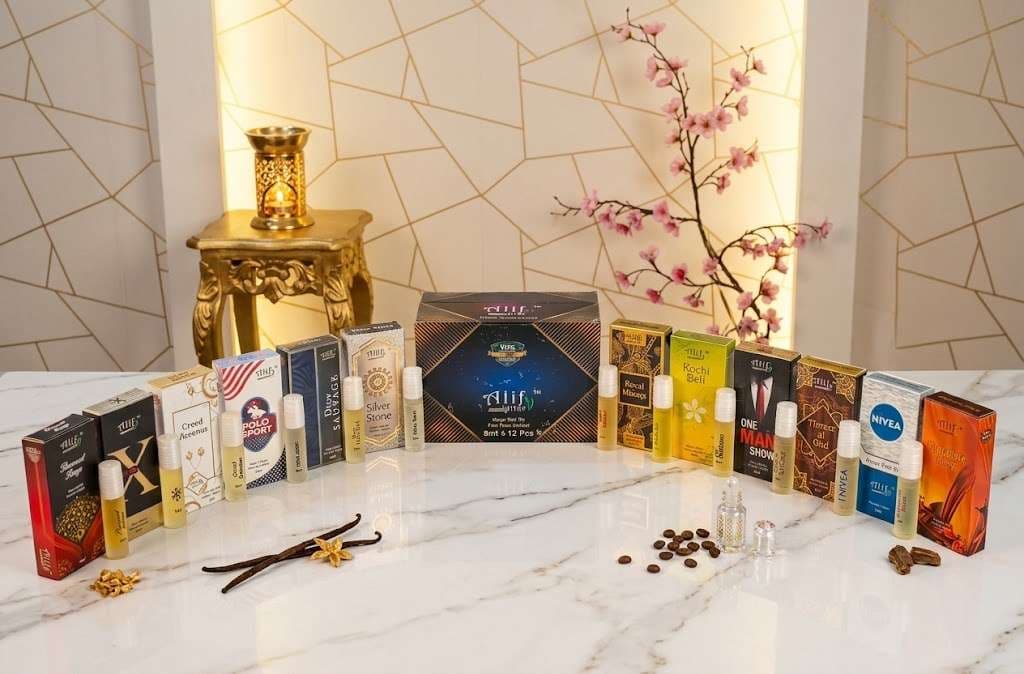 Alif Attar Premium Perfume Combo – 12 Pcs Collection