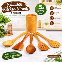Wooden Kitchen Utensils – 5 Pcs Set