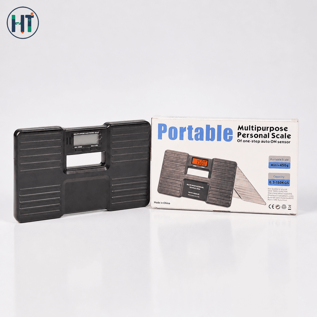 Portable Multipurpose Digital Personal Scale (0.3–150kg) – Foldable Body Weight Machine with LCD Display