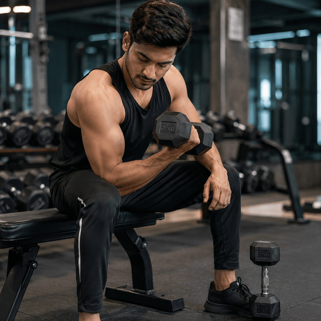 5KG Rubber Hex Dumbbell Set (Pair)