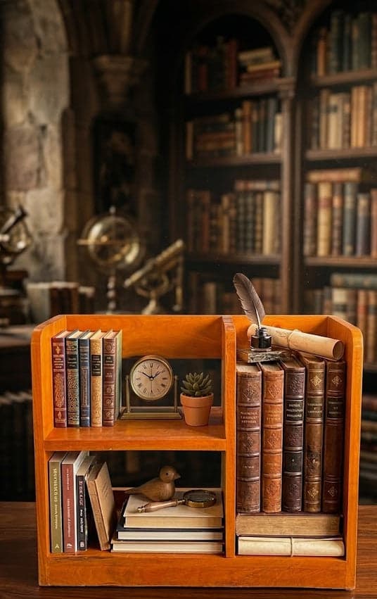 Premium Wooden 3-Tier Desktop Book Shelf