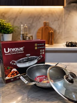 UNIQUE SUS316 Honeycomb Stainless Steel Kadai 26CM