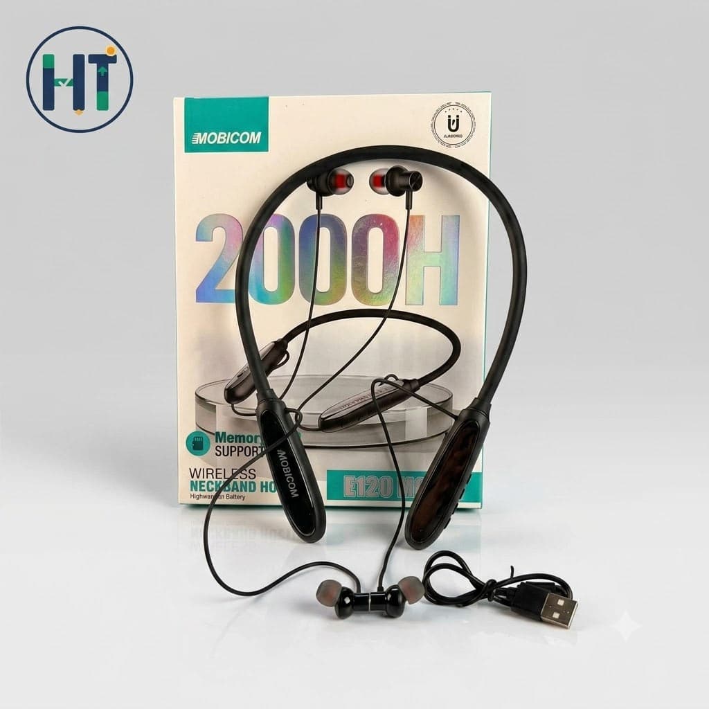 Mobicom 2000H E120 Boom Wireless Neckband Headset – 250 Hours Playtime
