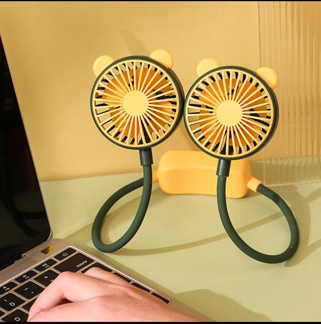 DianDi Neckband USB Fan – Dual Head Portable Cooling Fan DD5583