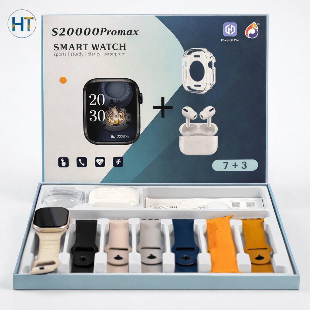S2000 Promax 7+3 Smart Watch with Wireless Earbuds Combo