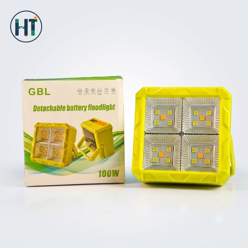 GBL 100W Portable Rechargeable LED Floodlight with Detachable Battery