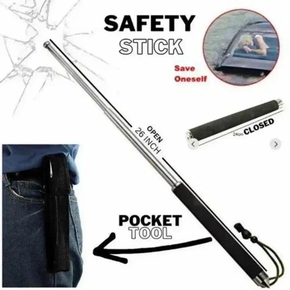 Metal Extendable Self-Defense Stick With Bag