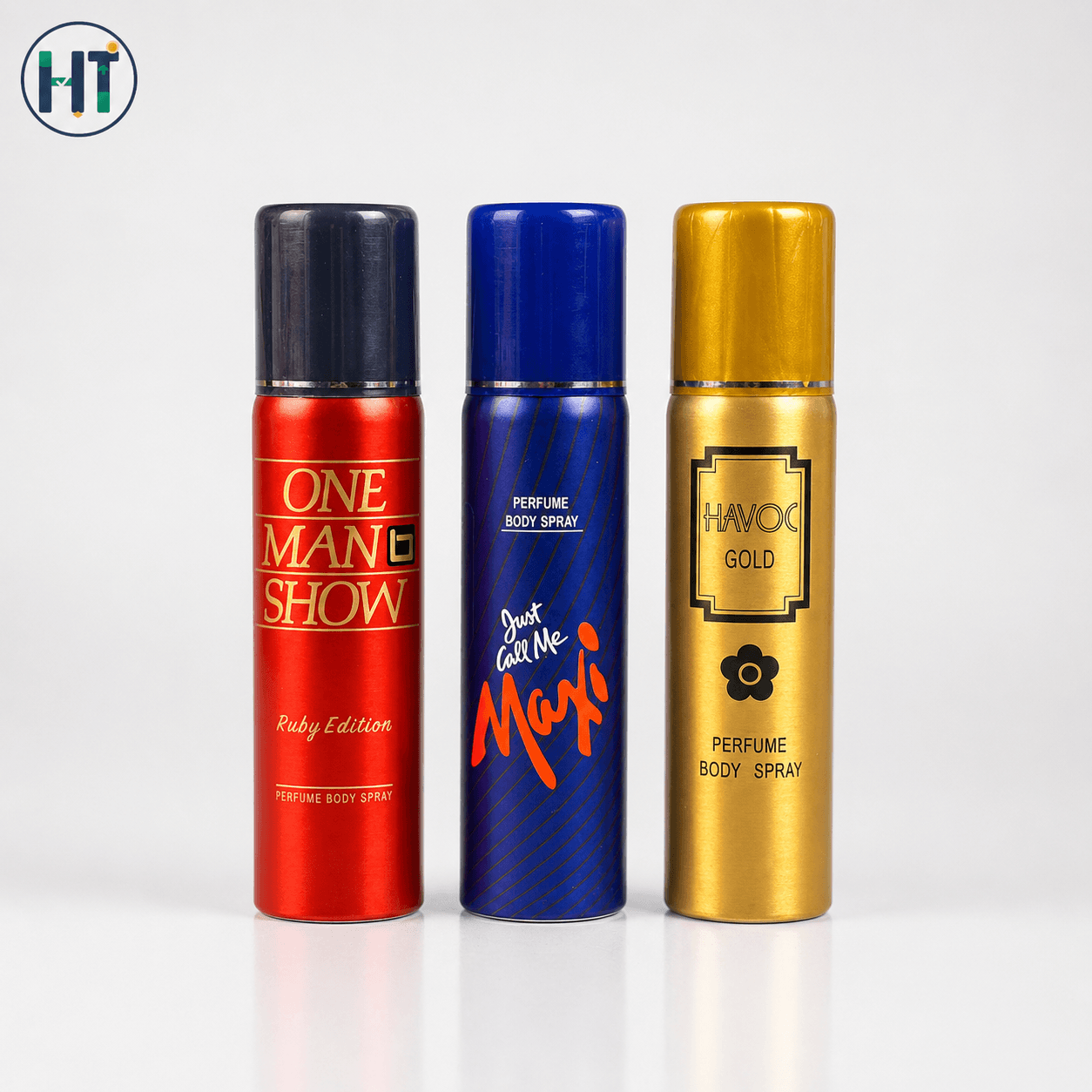 Men’s Perfume Body Spray Combo – One Man Show Ruby, Just Call Me Maxi & Havoc Gold (3 in 1 Set) 120ML