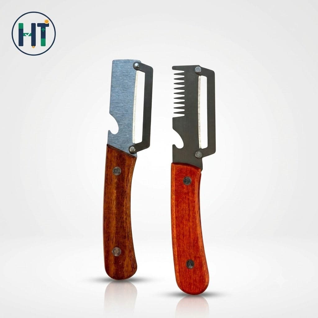 Multipurpose Wooden Handle Vegetable Peeler & Slicer Set (2 Pcs)