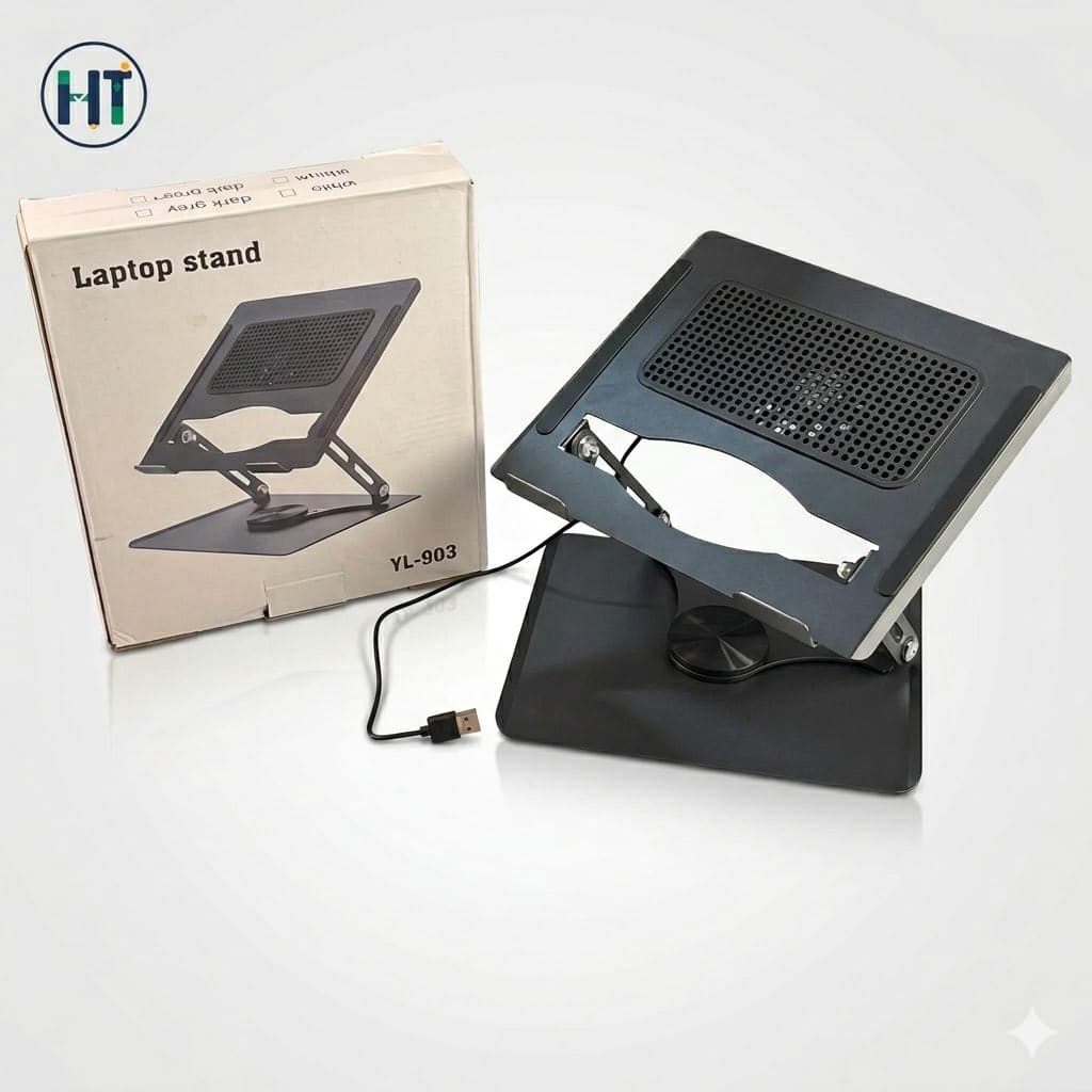 YL-903 360° Rotating Laptop Stand with Built-in Cooling Fan