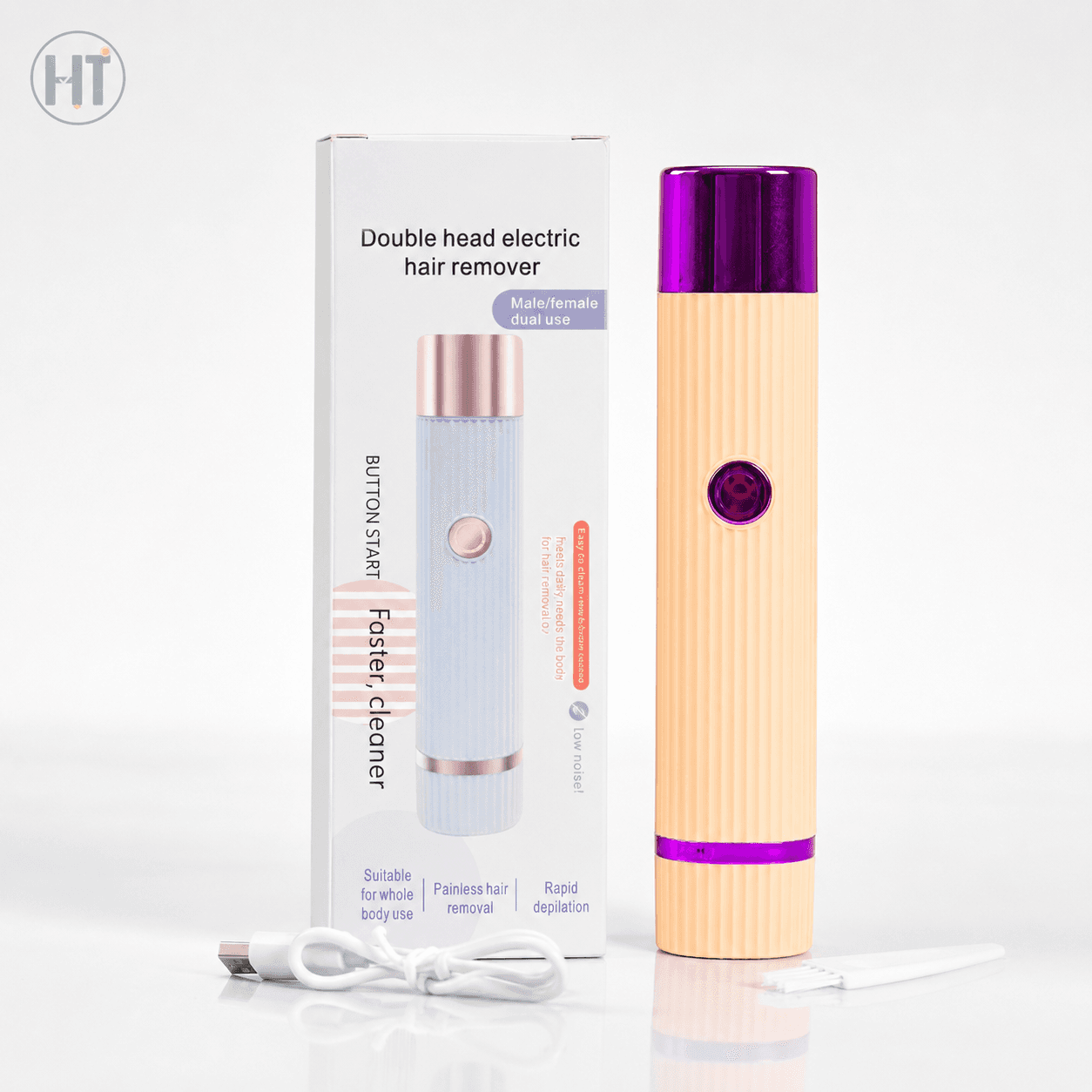 USB Rechargeable Double Head Hair Remover for Men & Women