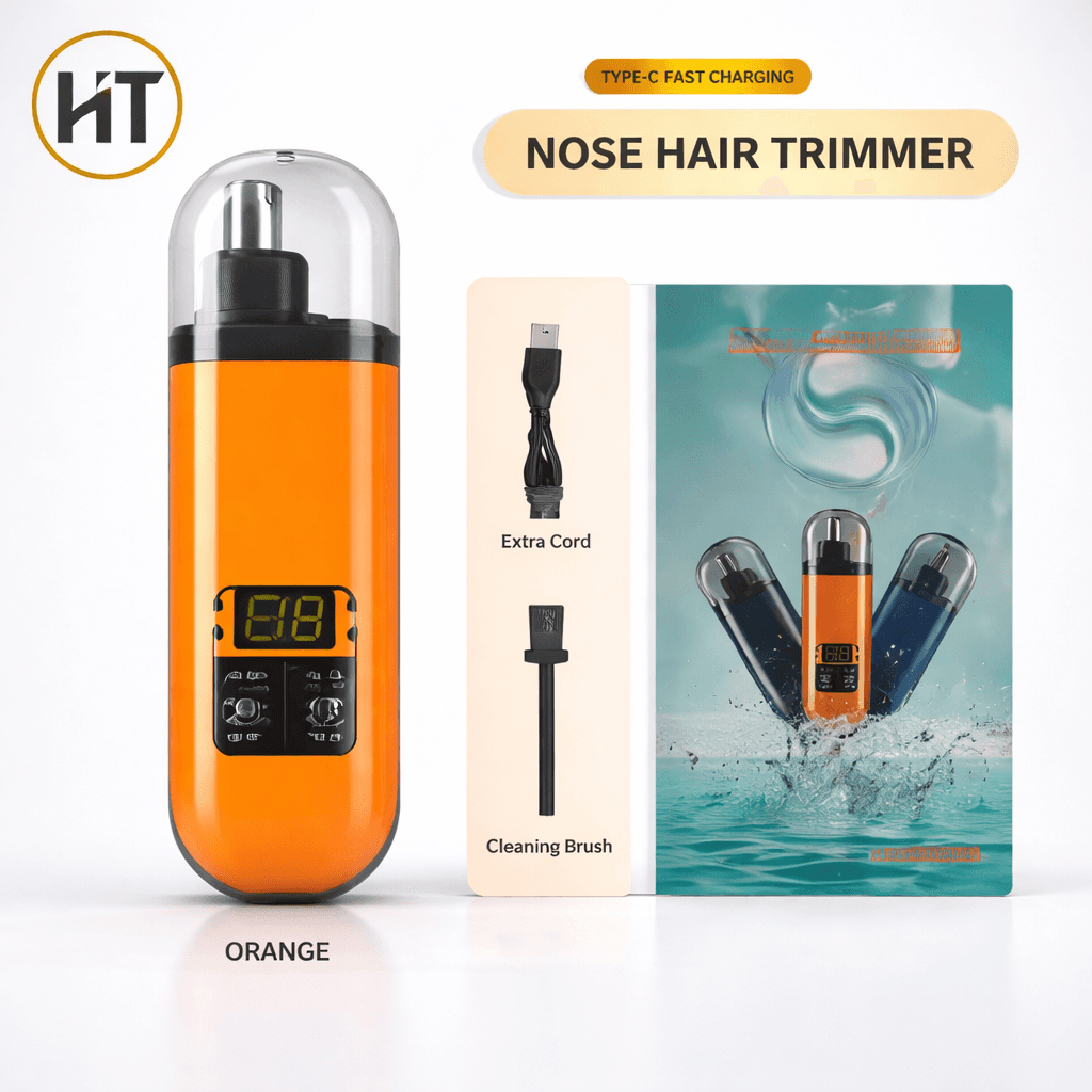 Mini Electric Nose Hair Trimmer – Rechargeable 2-in-1 Stainless Steel Nose Clipper