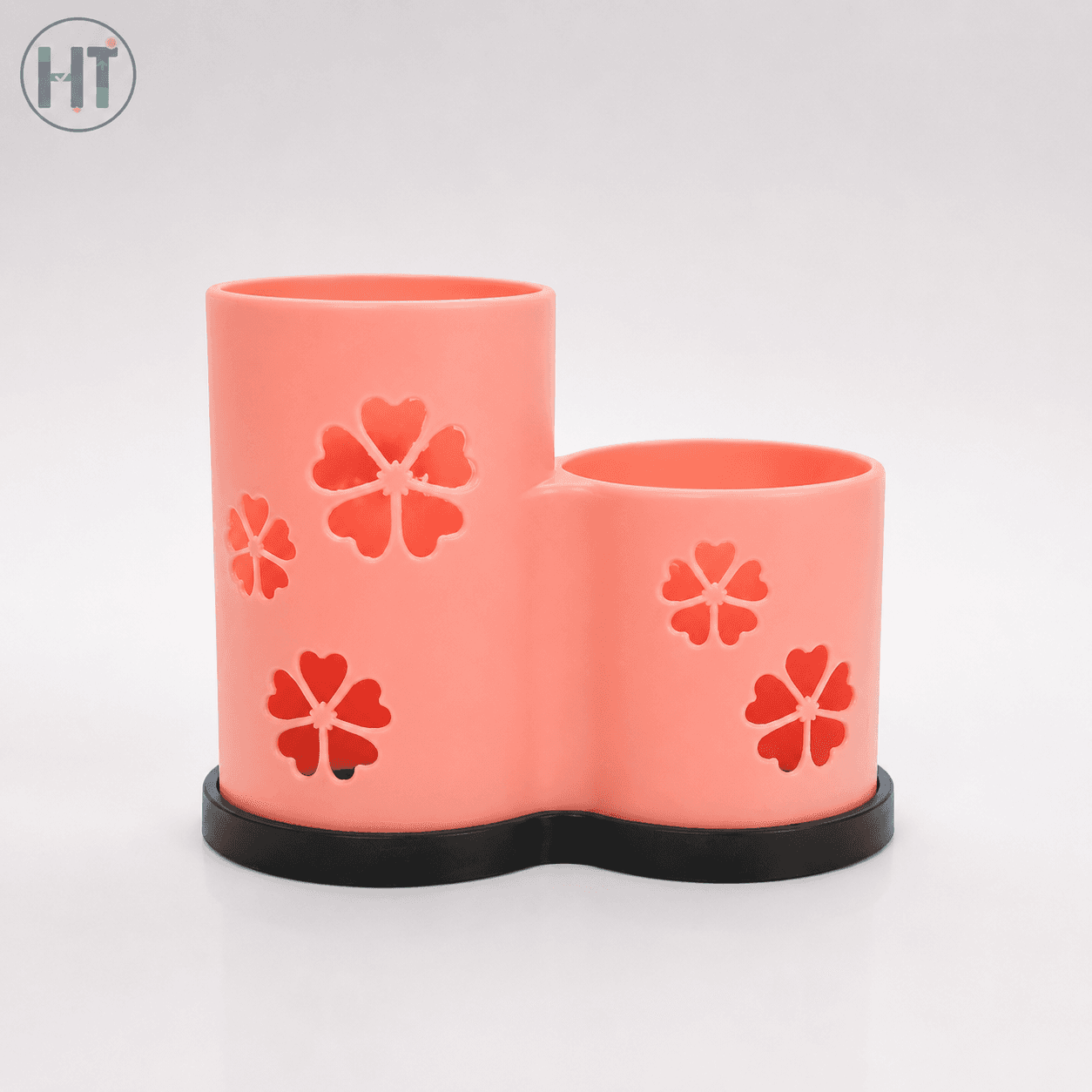 Floral Dual Pen Holder Desk Organizer