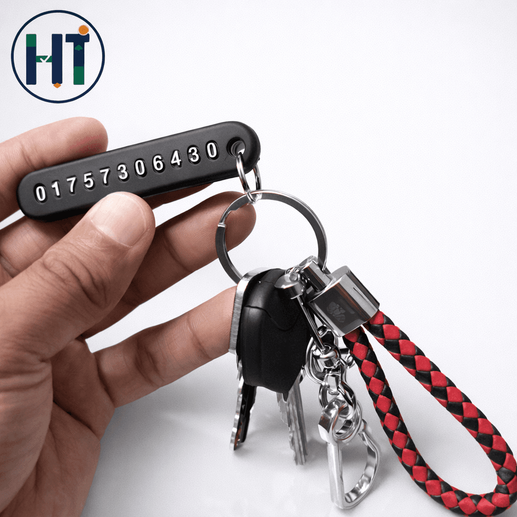 Key Ring with Phone Number 3