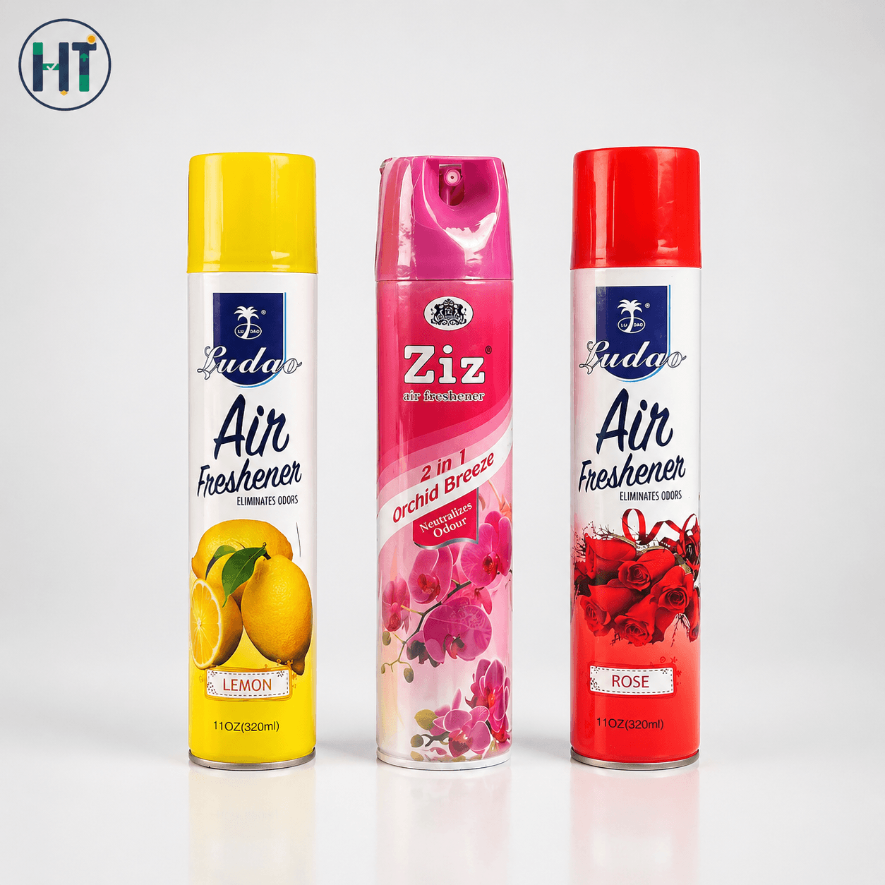 Air Freshener Combo Pack – Lemon, Orchid Breeze & Rose (3 in 1 Set) 320 ML