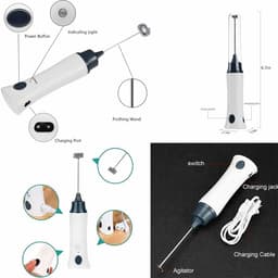 Rechargeable Coffee Foamer Egg Mixer