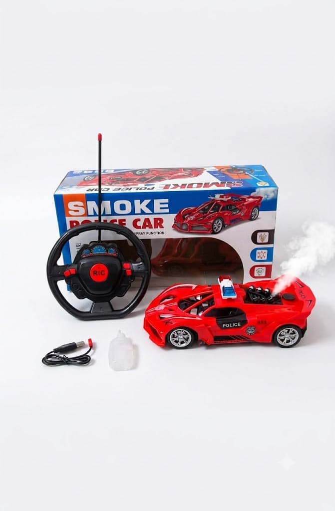 Smoke Police Car – Rechargeable Toy Car with Door Opening Function
