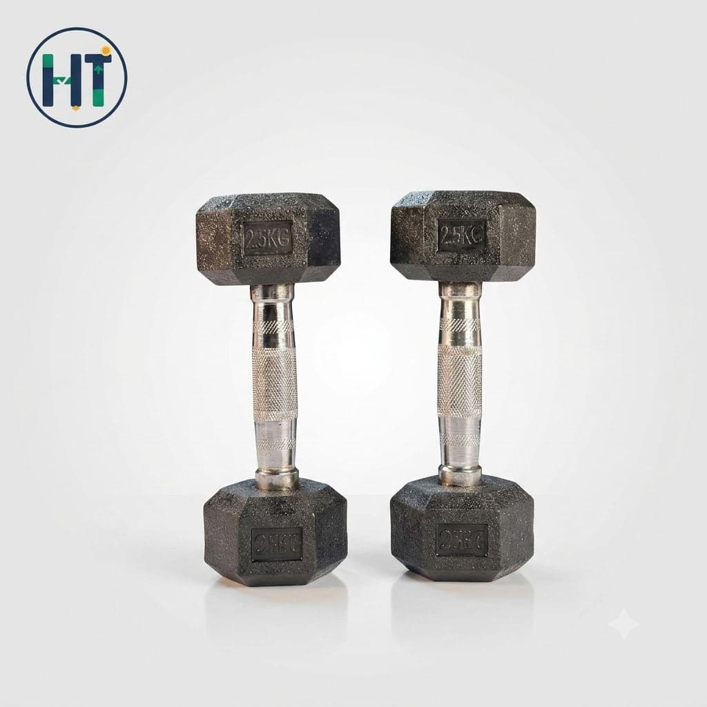 2.5KG Rubber Hex Dumbbell 2 pcs total 5 kg