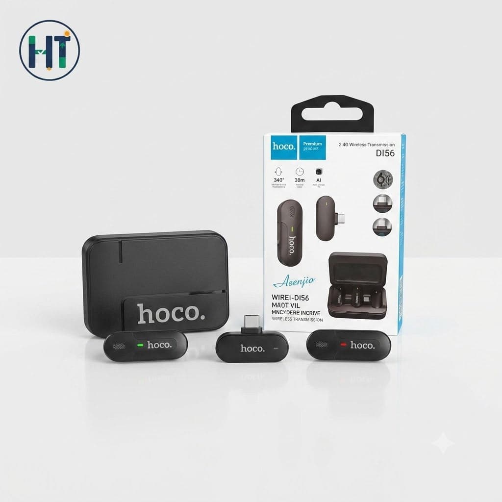 Hoco DI56 2.4G Dual Wireless Microphone with Charging Case