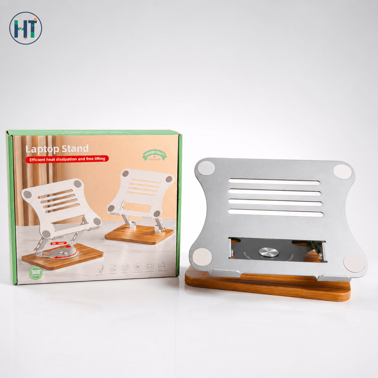 360° Rotating Adjustable Laptop Stand with Heat Dissipation & 10KG Load Capacity