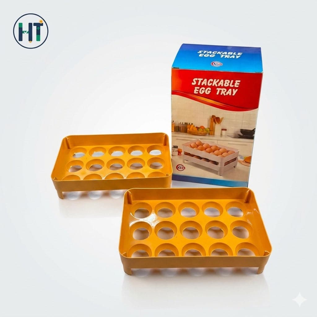 Premium Stackable Plastic Egg Tray Organizer with Multilayer Space-Saving Design