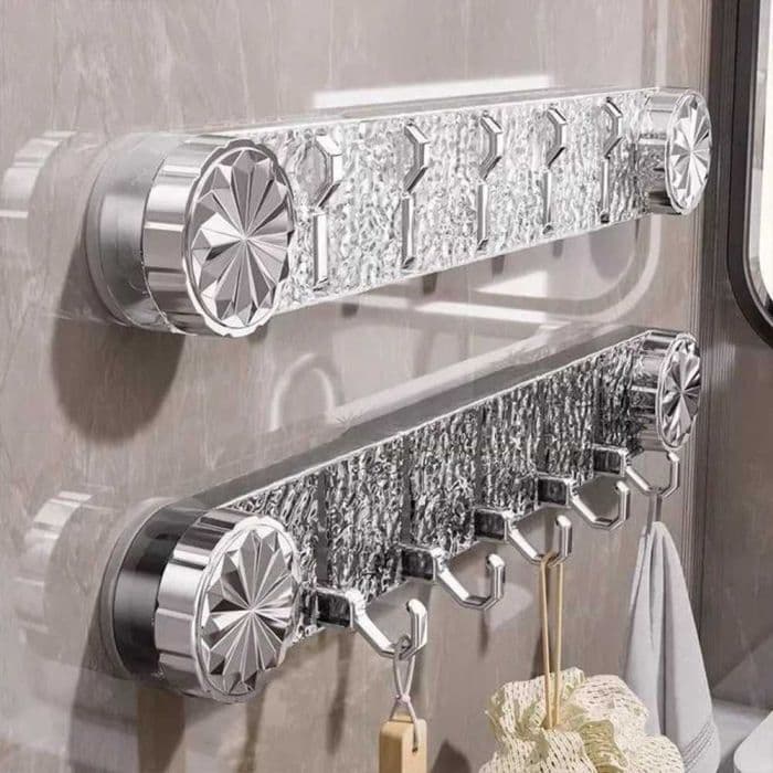 5 Hook Bathroom Towel Rack Wall Mounted Holder (Multicolor)