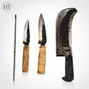 Qurbani Eid 4-in-1 Butcher Tools Combo Set – Katari, 2 Knives & Knife Sharpener