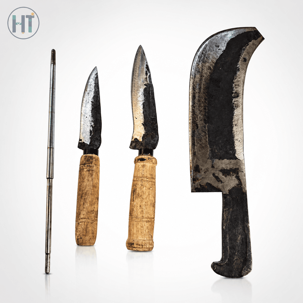 Qurbani Eid 4-in-1 Butcher Tools Combo Set – Katari, 2 Knives & Knife Sharpener