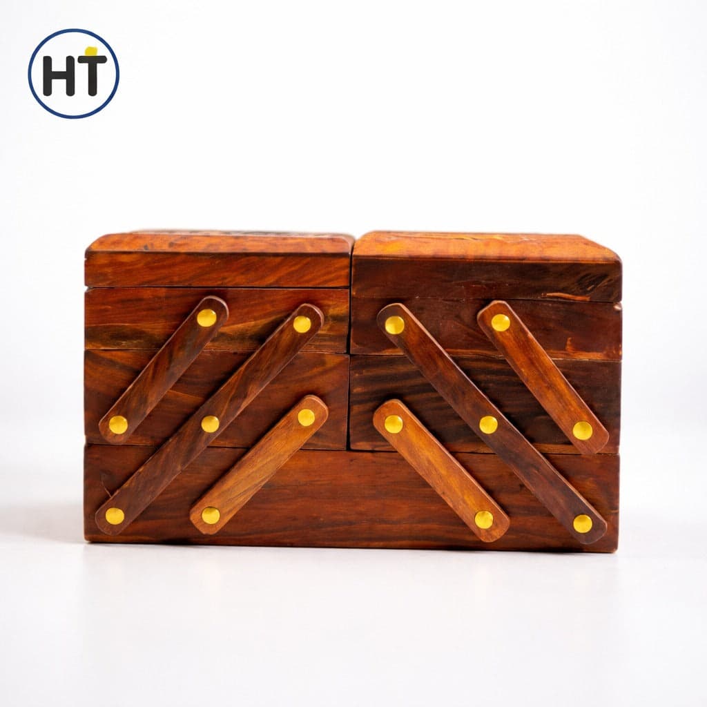 Wooden Hand-Carved Jewellery Box | Vintage Multipurpose Storage Box
