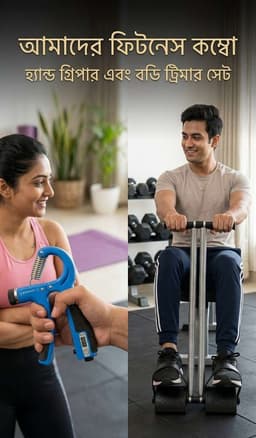 2-in-1 Fitness Combo Set: Hand Gripper with Counter & Spring Tummy Trimmer