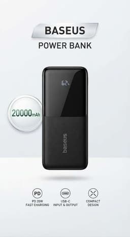 Baseus 20000mAh PD 20W Fast Charging Digital Display Power Bank