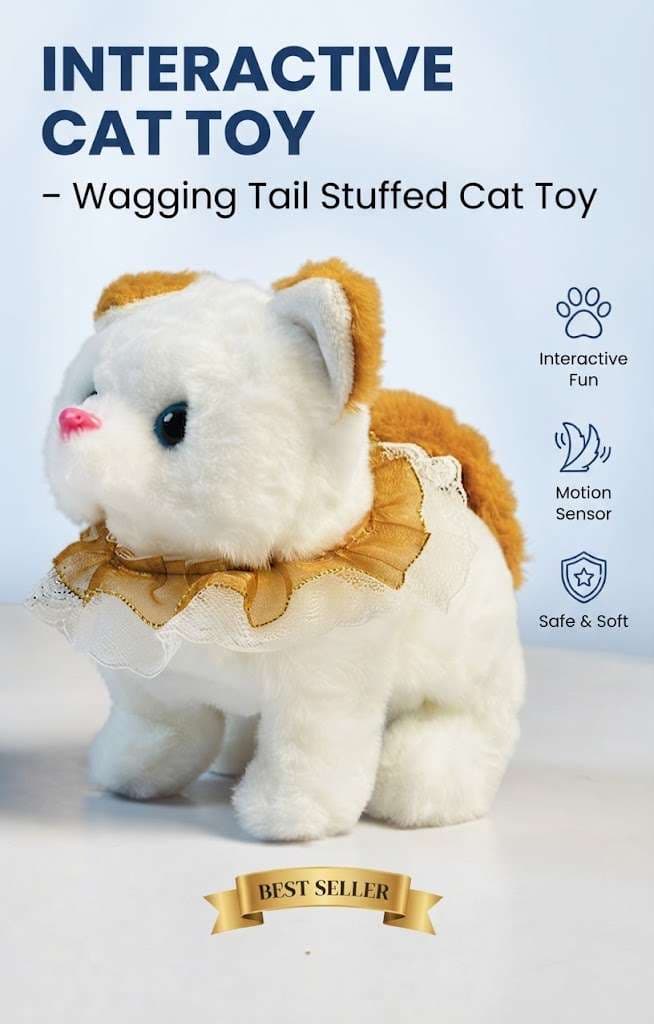 Interactive Cat Toy – Wagging Tail Stuffed Cat Toy
