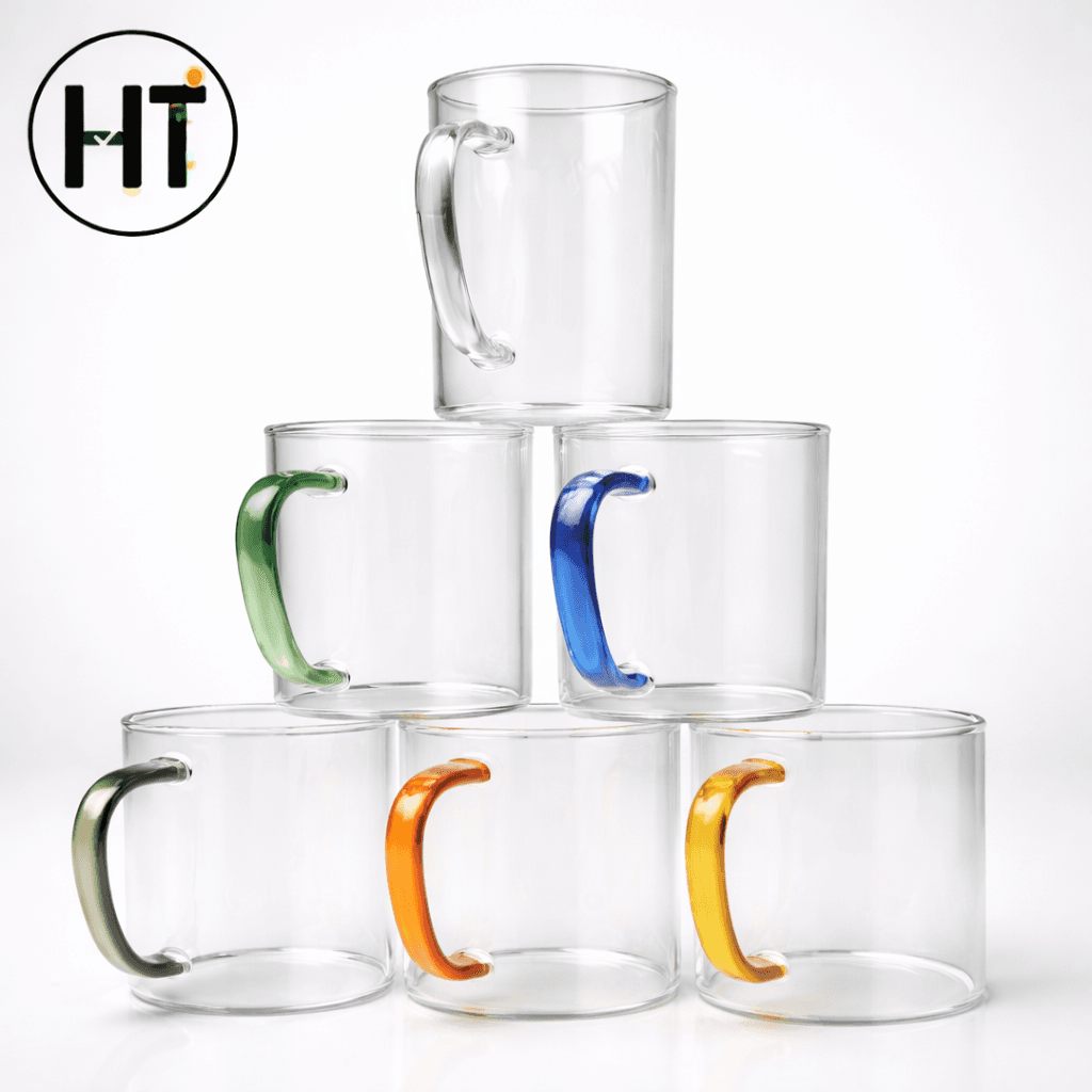 Heat-Resistant Borosilicate Glass Coffee Mug Set