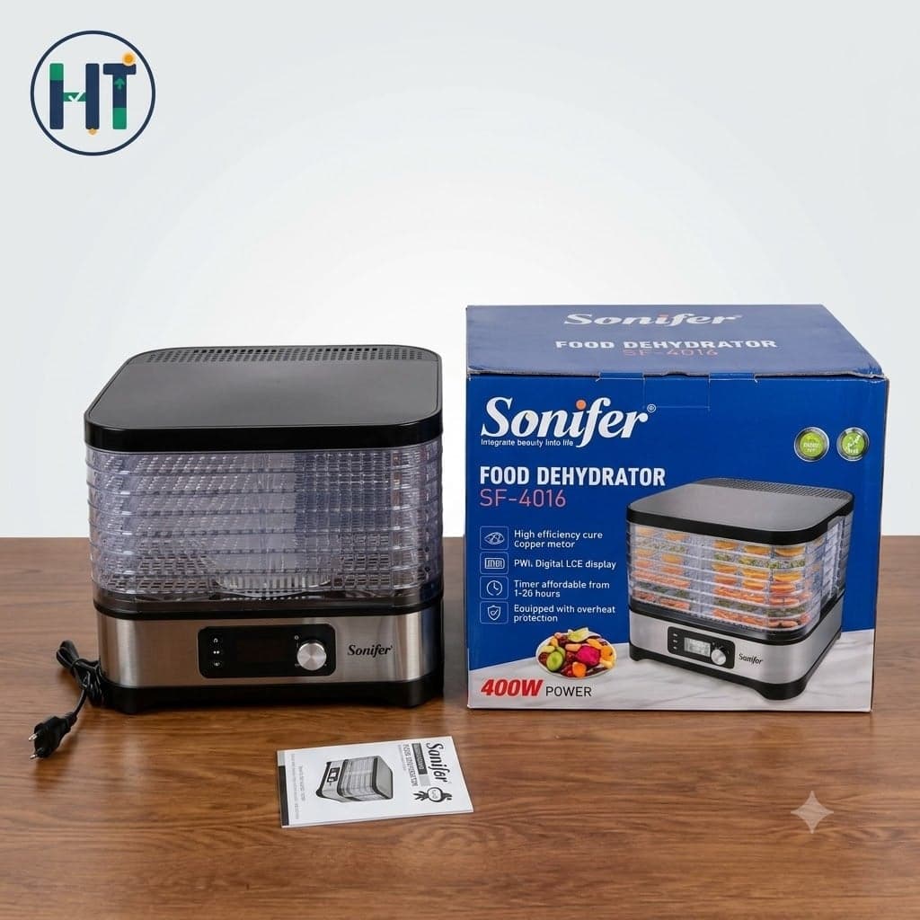 Sonifer SF-4016 Food Dehydrator - 400W 5-Tray Fruit, Vegetable & Meat Drier with Digital LCD Display 2