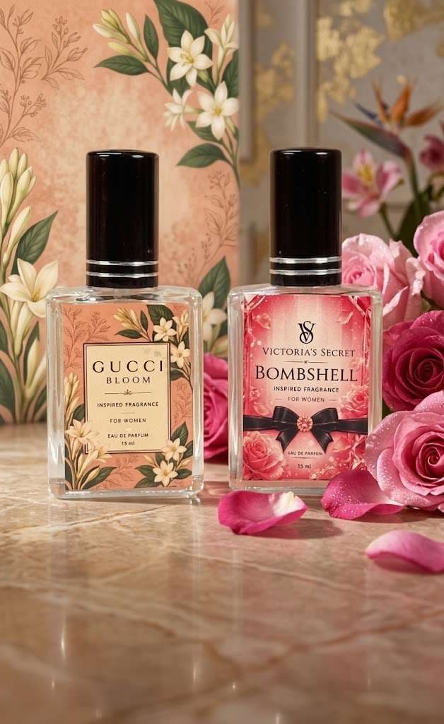 Gucci Bloom & Victoria’s Secret Bombshell Inspired Perfume Combo – 15ml + 15ml