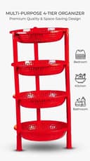 Premium 4-Tier Multi-Purpose Plastic Storage Rack & Organizer Basket