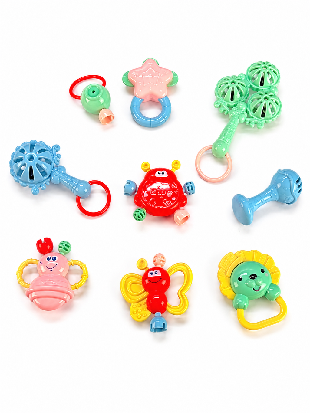 Baby Rattle Toy Set – Colorful Educational Teether & Sensory Toys